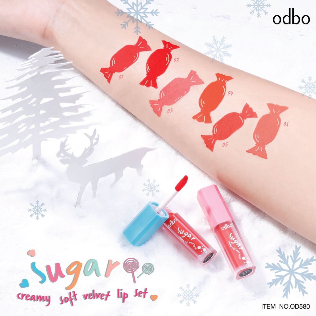 Set Son Mini Kem Lì Mềm Mịn Odbo Sugar OD580