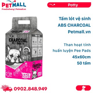 Tấm lót vệ sinh ABS CHARCOAL 45x60cm - 50 tấm than hoạt tính huấn luyện Pee Pads Petmall