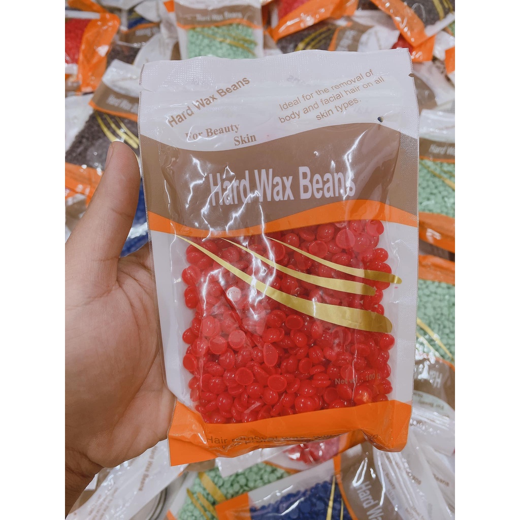 100g SÁP WAX LÔNG NÓNG HẠT ĐẬU HARD WAX BEAN Giao màu ngẫu nhiên