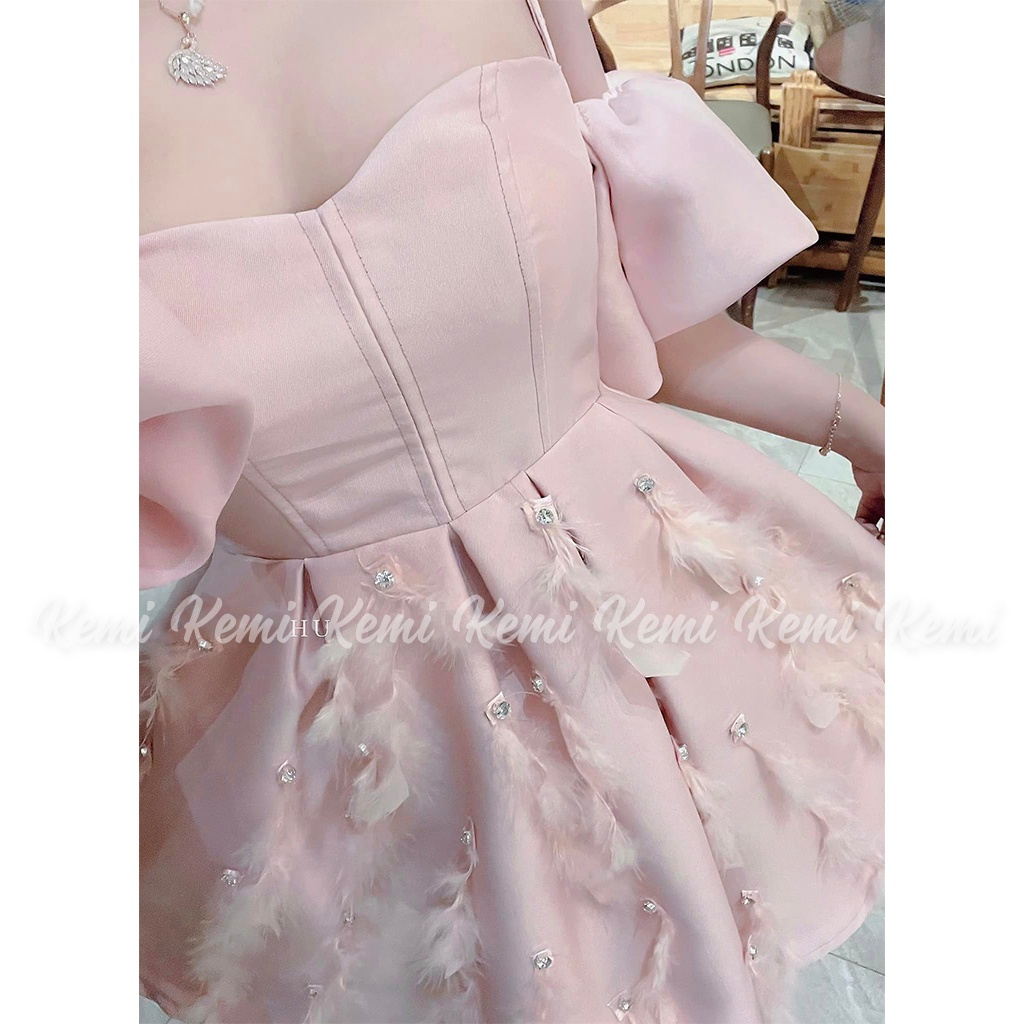 Lông vũ Thổ nhĩ kỳ tự nhiên dây ruy băng nhiều màu loại 10-15cm trang trí váy cưới trang phục thời trang