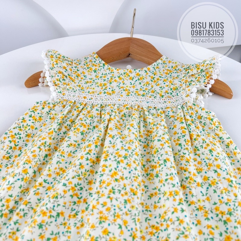 Váy công chúa bé gái,Váy bé gái cánh tiên phối ren chất lụa nhật size 8-32kg