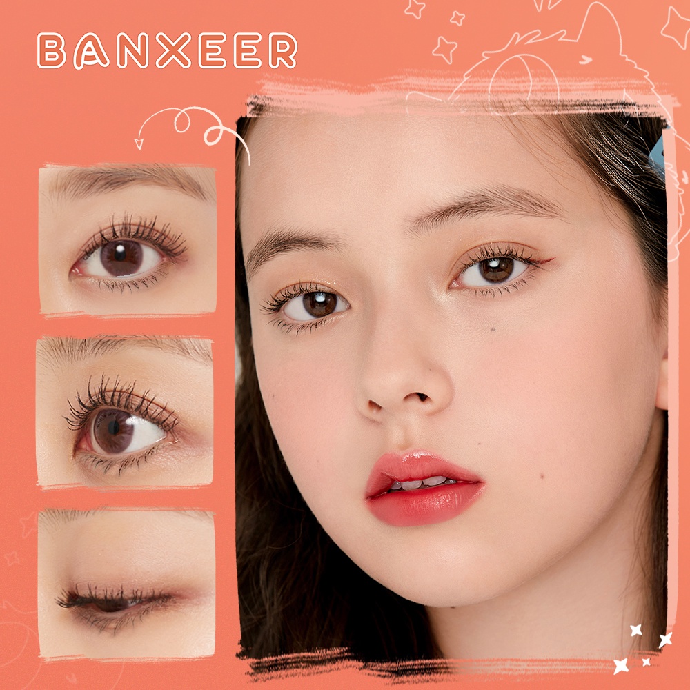 Set mỹ phẩm trang điểm BANXEER mascara bút kẻ mắt dụng cụ kẹp bấm cong lông mi nước tẩy trang 120g