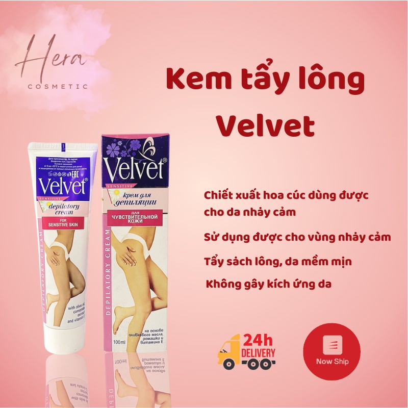 Kem tẩy lông velvet, wax lông, lông chân, lông nách, lông vùng kín đảm bảo không đau rát Helisa Cosmetic