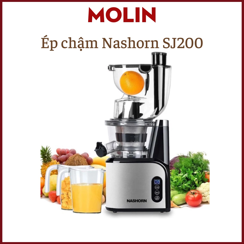 Máy ép chậm NASHORN SJ200, máy ép trái cây Đức