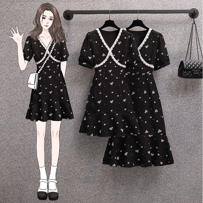 🌸Hàng Order🌸Váy Đầm Bigsize Hoa Nhí Viền Ren Chân Váy Đuôi Cá Trẻ Trung Nữ Tính🌸Hàng Quảng Châu