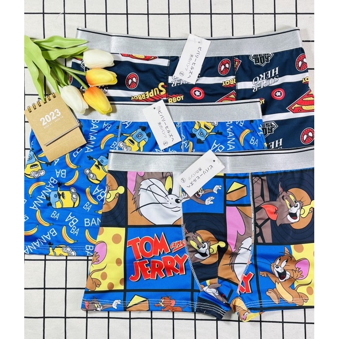 Quần chíp đùi nam,sịp nam hoạt hình dễ thương,chất vải mềm mịn,ko nhăn,ko xù,ko bay màu, thoáng khí,dễ vận động
