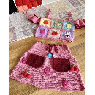 Set bộ len handmade [crochet] 🧶 xinh 🍒🍊🍓🍍