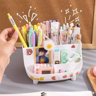 Hộp Đựng Bút Để Bàn 6 Ngăn Có Hình Dán Sticker [SaLe 88%]. ĐTBX