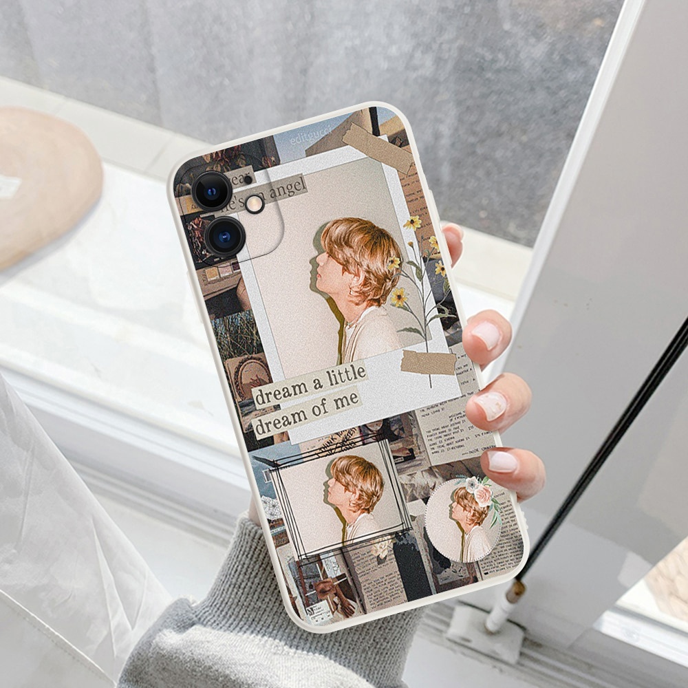 Ốp lưng iphone silicon Idol KPOP BTS V Taehyung and flower BLUBTS0188