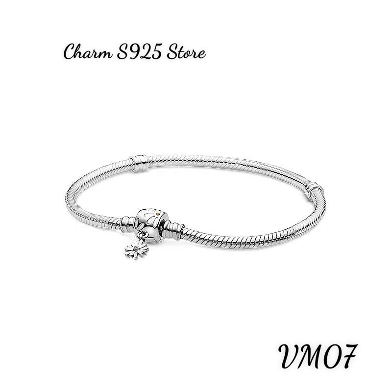 VÒNG TAY PAN ALE MỀM HOA CÚC TREO BẠC S925 THUẦN KHIẾT HÀNG CAO CẤP
