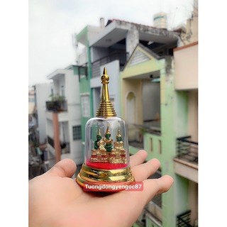 Tượng phật ngọc lồng kính ( cao 10 cm )