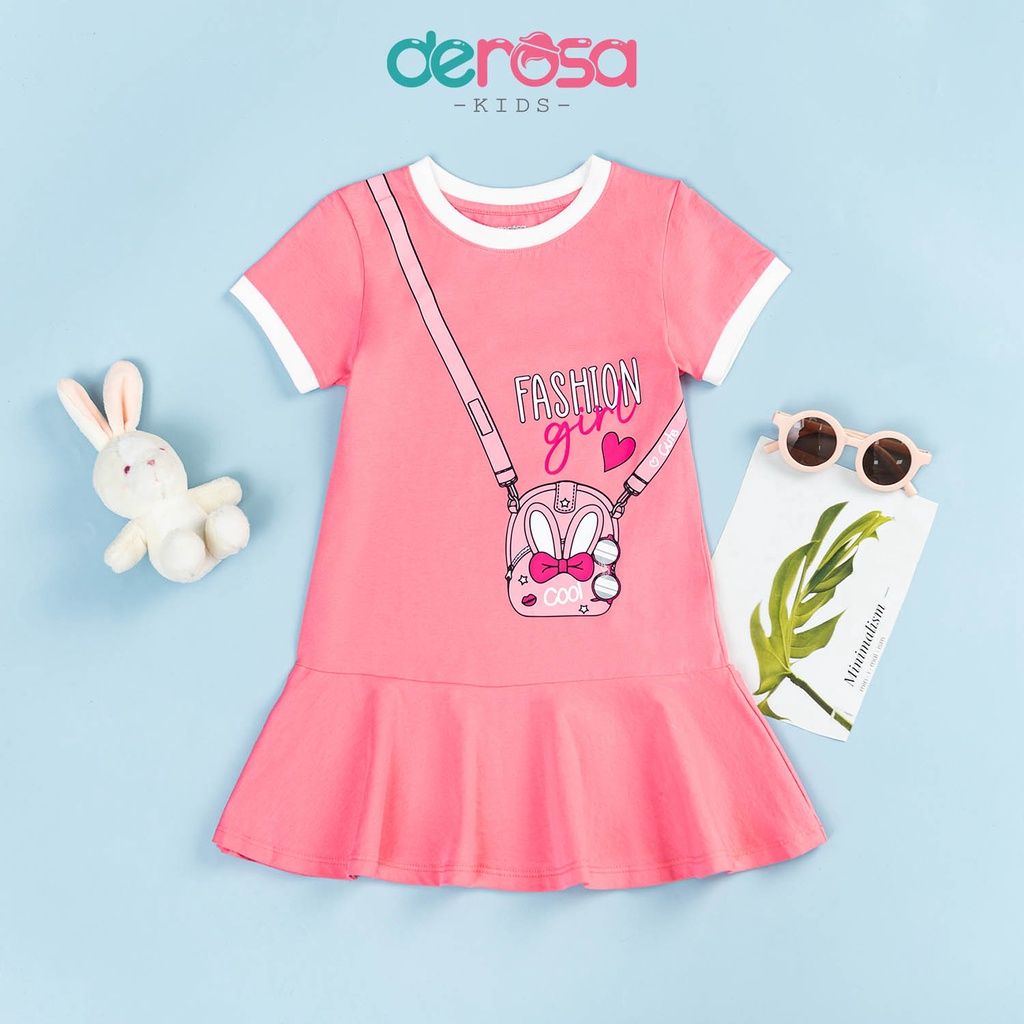 Váy cộc tay mùa hè cho bé gái DEROSA KIDS đầm công chúa từ 2 đến 6 tuổi DSK23-061