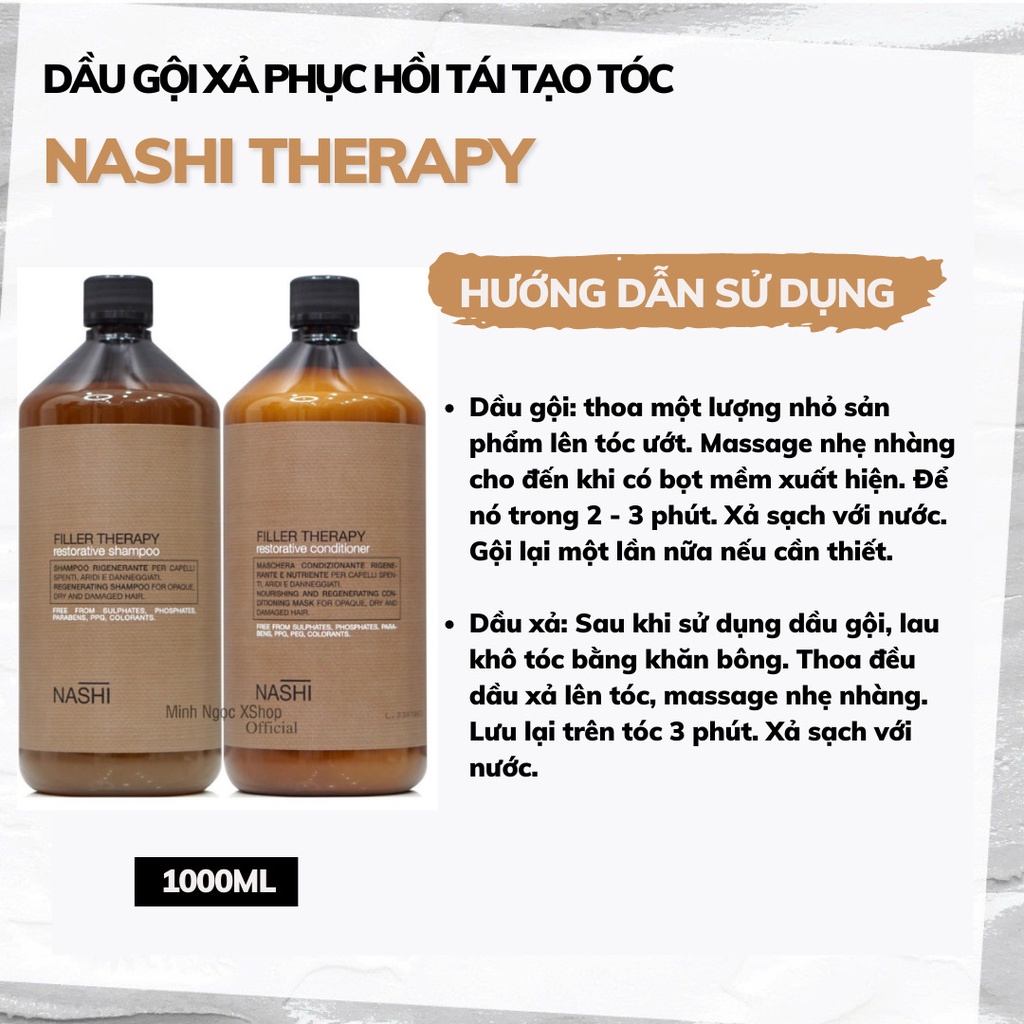 Dầu gội xả phục hồi tái tạo tóc Nashi Therapy 1000ML