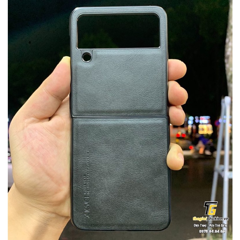 Ốp lưng da X-Level cho Samsung Galaxy Z Flip4 viền silicon