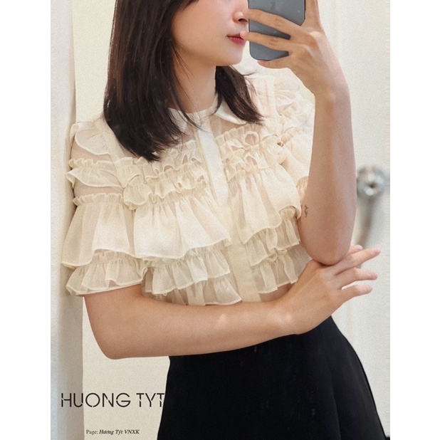Áo somi ngắn tay Samy Design by HuongTyt  thanh lịch, sang chảnh, chất liệu mềm mại phù hợp đi làm, đi chơi