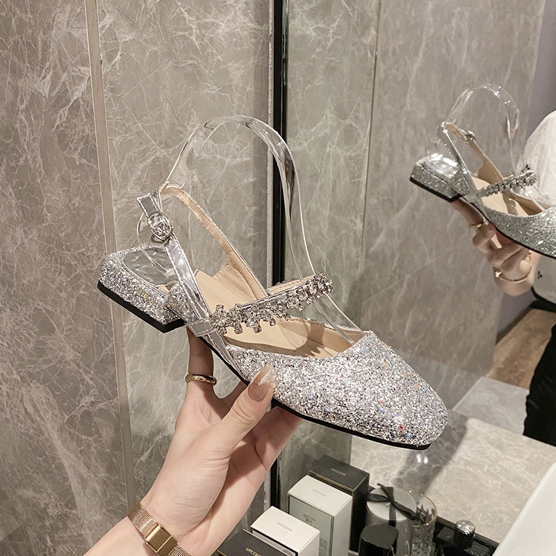 Giày big size nữ gót thấp 3cm mũi vuông size 40 41 42 43