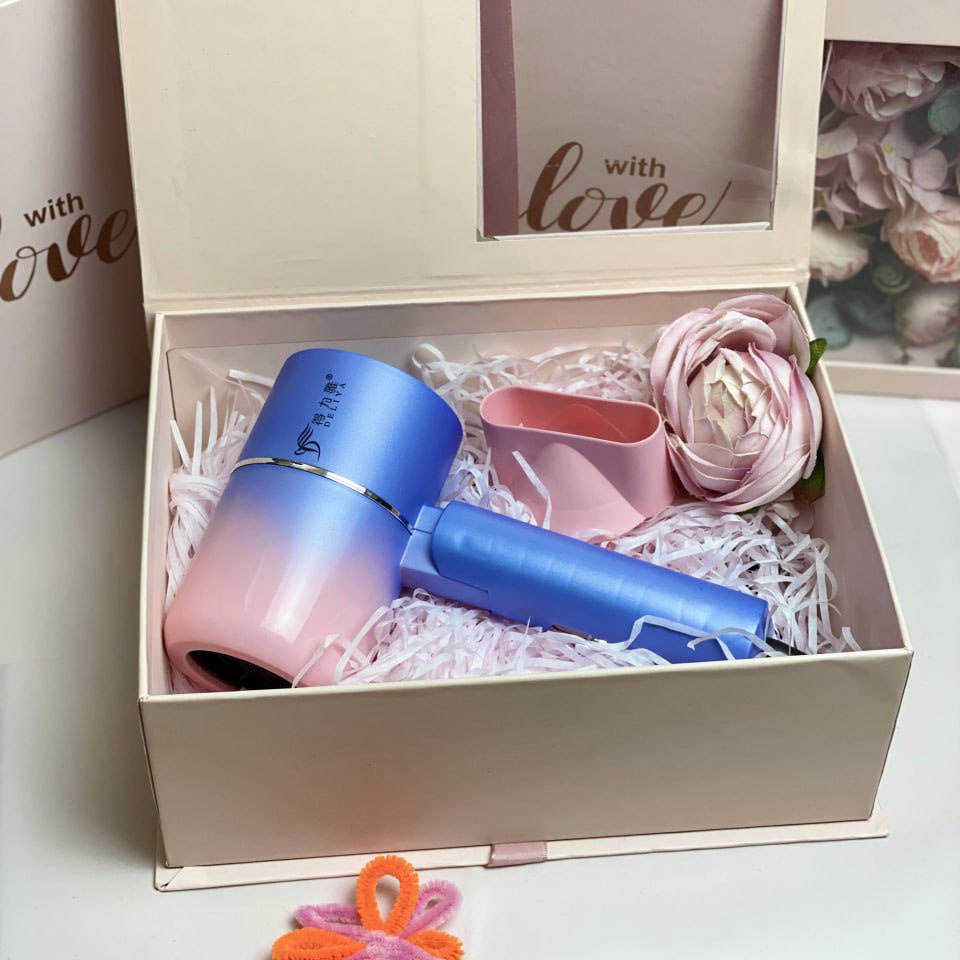 Set quà tặng 8/3 cho mẹ, người yêu, bạn bè, máy sấy tóc tạo kiểu DELIYA con vịt cute, DLY-2600 tím