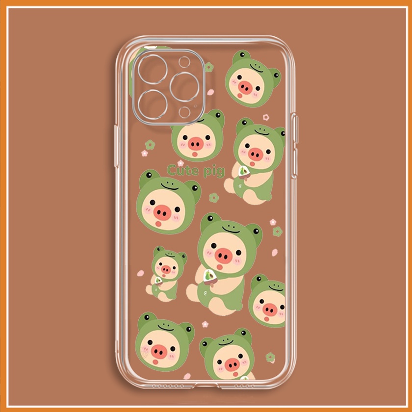 Ốp Điện Thoại in hình họa tiết ếch heo dễ thương Cho iPhone 13 12 7 8 Plus X Xr Xs Max 11 12 Pro Max SE 2020 u583