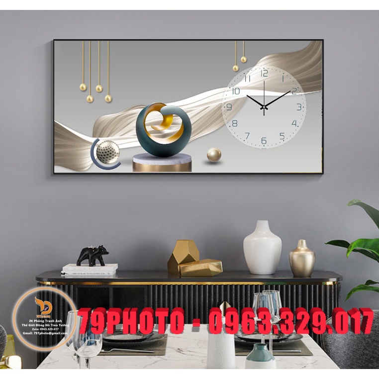 Tranh Đồng Hồ treo tường trang trí phòng khách, phòng bếp, quán cà phê, cửa hàng kinh doanh mới nhất