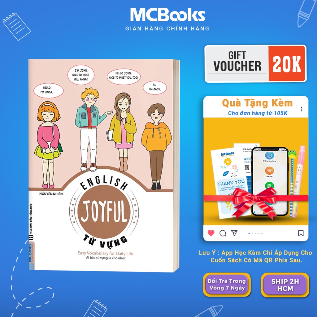 Sách - Joyful English – Easy vocabulary for daily life (Ai bảo từ vựng là khó nhớ) Mcbooks