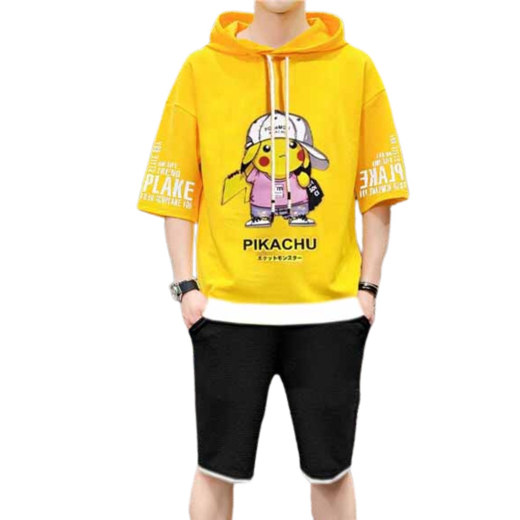 Bộ quần áo thểthao nam nữ có nhiều màu sắc tha hồ cho các bạn lựa chọn-đồ bộ thể thao Pikachu co dãn thẫm hút thoải mái