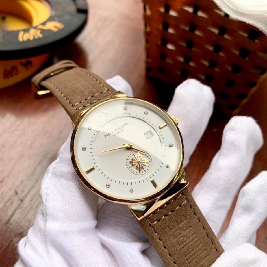 Đồng Hồ Nam Patek Philippe P018 Kim rốn, dây da ộn, phụ kiện nam cao cấp.