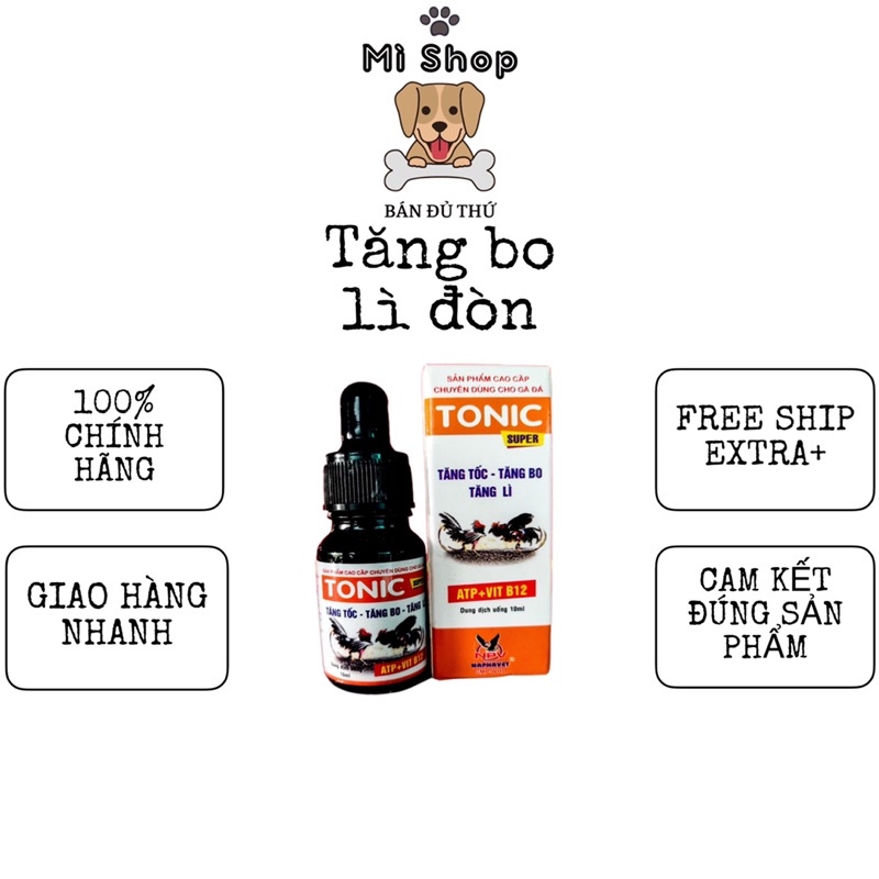 Tăng lực gà đá, gà nòi 10ml dạng nhỏ tiện lợi, Tonic super ATP và b12