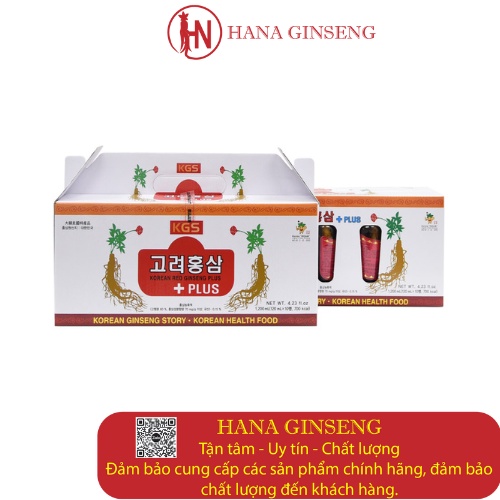 Nước hồng sâm có củ dạng chai KGS Hàn Quốc hộp 10 chai 🌟🌟Tinh túy trong siêu phẩm