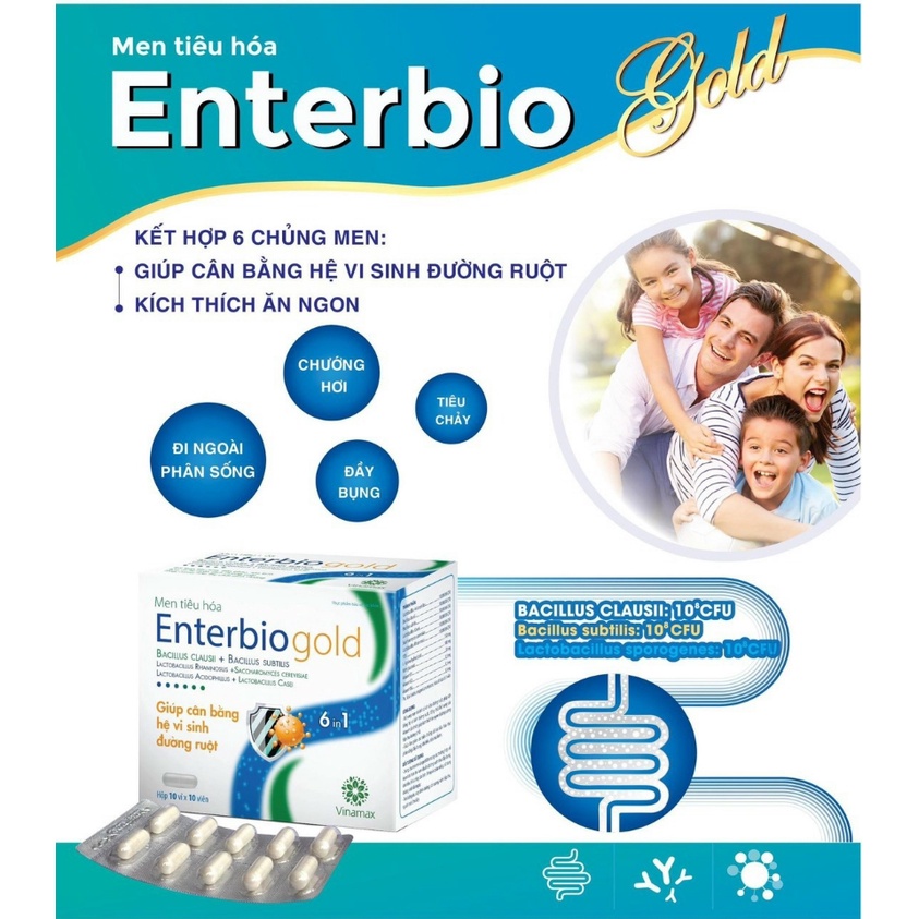 Men tiêu hóa Enterbio Gold hộp 100 viên