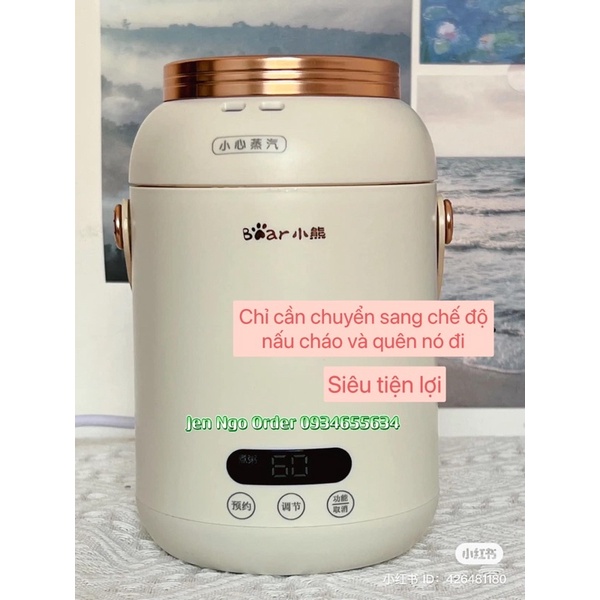 Nồi ủ cháo, hầm canh, chưng yến đa năng Bear 0,8l DRG-P08D1