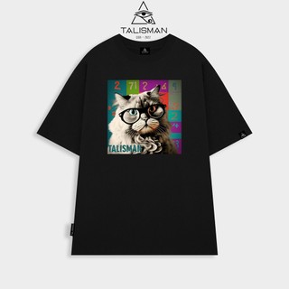  Áo thun nam nữ Áo thun TALISMAN T08 unisex Cat color cotton 100% 