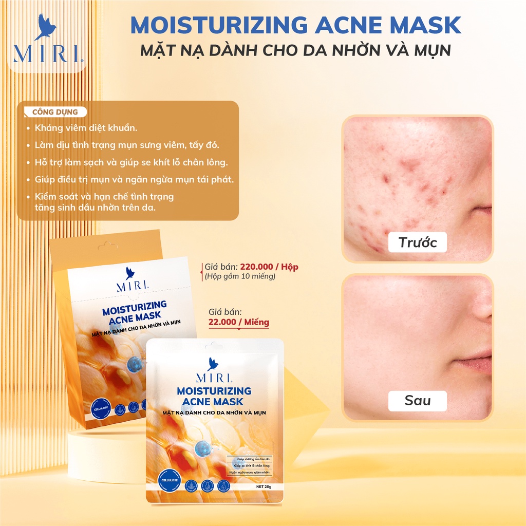 Mặt Nạ Dành Cho Da Nhờn Và Mụn - Moisturizing Acne Mask MIRI (28gr)