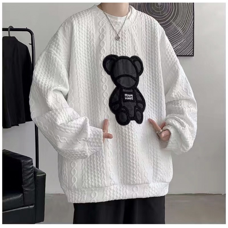 Áo Nam Nữ, Áo Gấu Hình Nổi Vintage Nam Nữ Unisex
