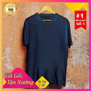Áo Cotton 100% [Xưởng Sản Xuất] Áo Thun Đen Cổ tròn cotton 100% co giãn 4 chiều - Hàng cao cấp !
