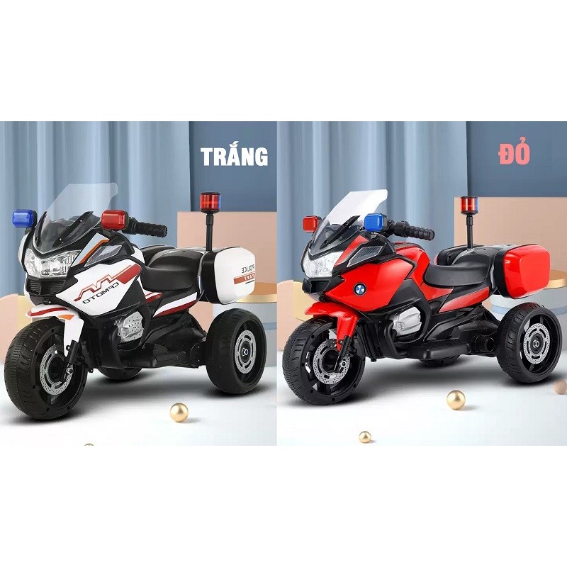 Xe máy điện trẻ em cảnh sát mẫu mới 2023