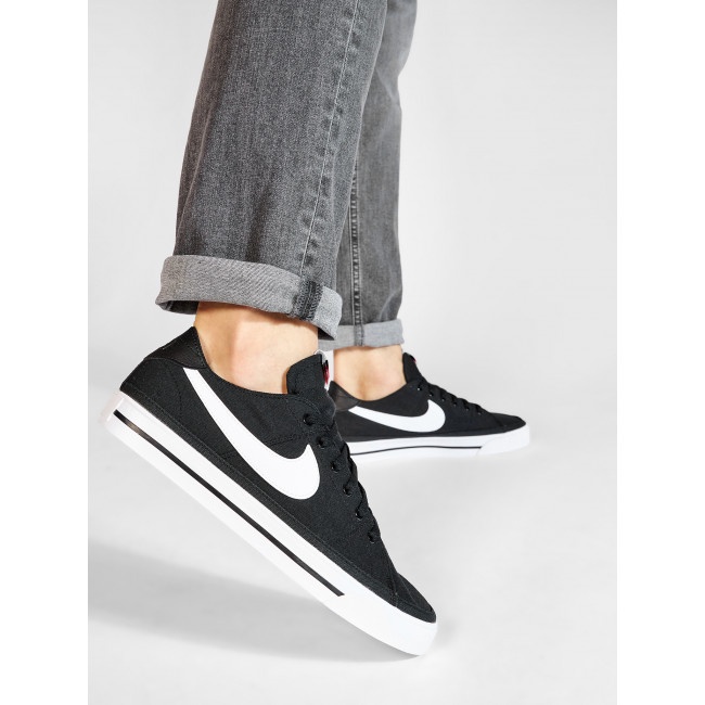 Giày Nike Court Legacy Canvas 'Black White' CW6539-002