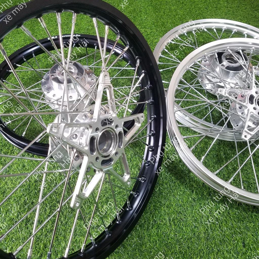 Bánh căm dành cho raiderf150 đùm mạ crom căm mạ crom niềng nhôm dale đen kèm lòng đĩa cnc lắp như zin cho raider