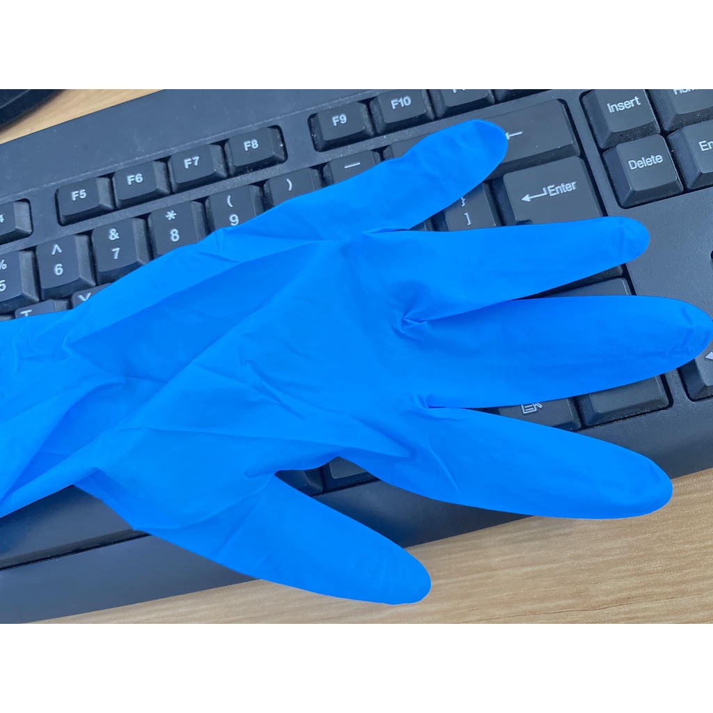 Găng tay y tế | gang tay nitrile xanh không bột hộp 100 chiếc