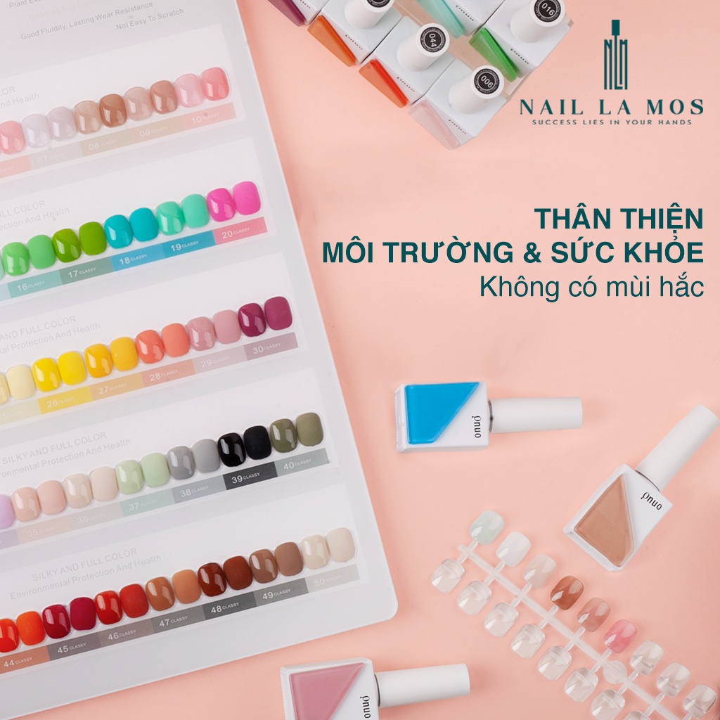 Set sơn gel Onuo chính hãng 50 màu nail - Bộ sơn móng tay Onuogel tone màu Hàn Quốc mix gel thạch (tặng kèm bảng màu)