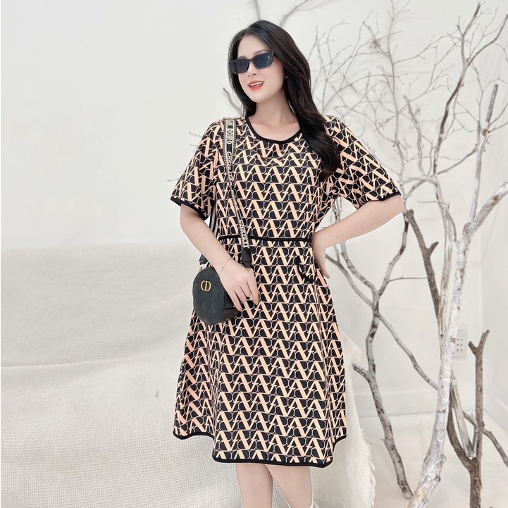 Đầm Suông Va.len.tino Chất Vải Mềm Mịn, Họa Tiết Độc Đáo, Chuẩn Hàng Xuất Xịn. D2019