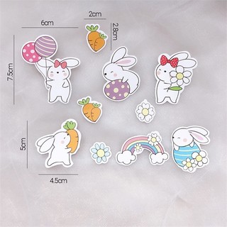Set que giấy- THỎ cà rốt + cầu vồng hoa