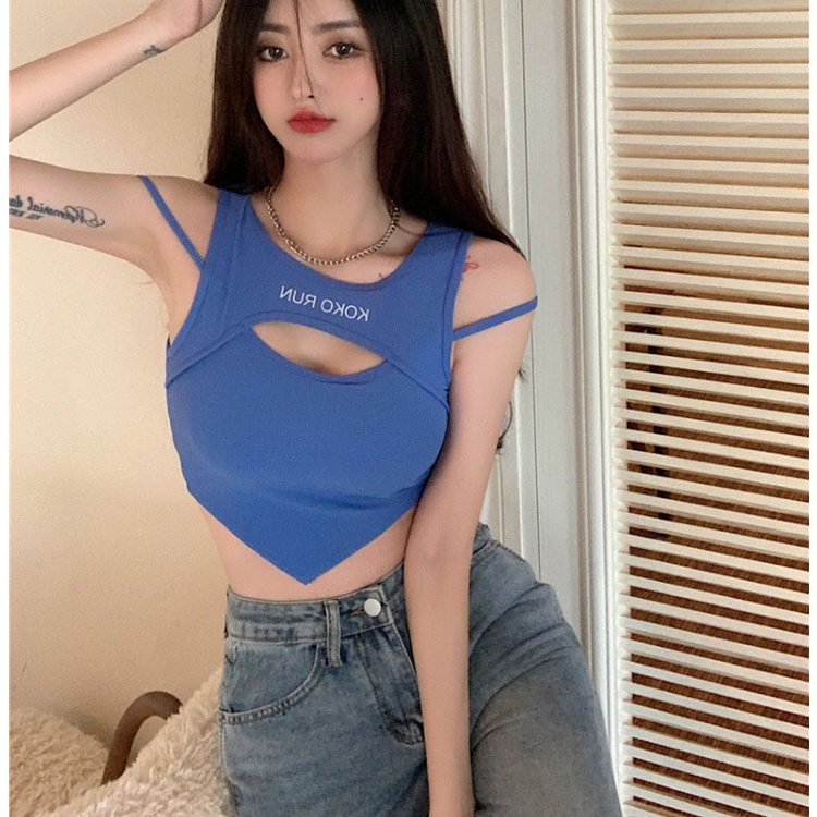 Lalisas Áo Croptop Hai Dây Lệch Tà Quyến Rũ Thời Trang Phong Cách Hàn Quốc Dành Cho Nữ
