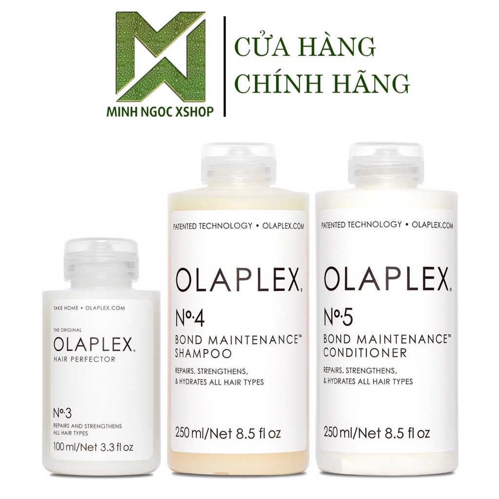 Combo dầu gội xả, kem xả khô, ủ tóc Olaplex chăm sóc phục hồi tóc chuyên nghiệp tại nhà chính hãng