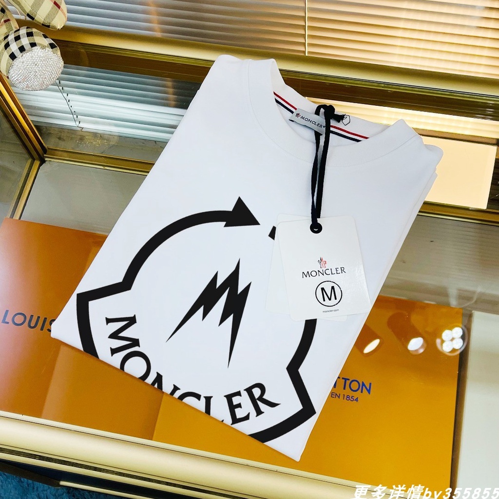 Áo Thun Tay Ngắn Cổ Tròn In Logo Moncler Trẻ Trung Hợp Thời Trang Cho Nam