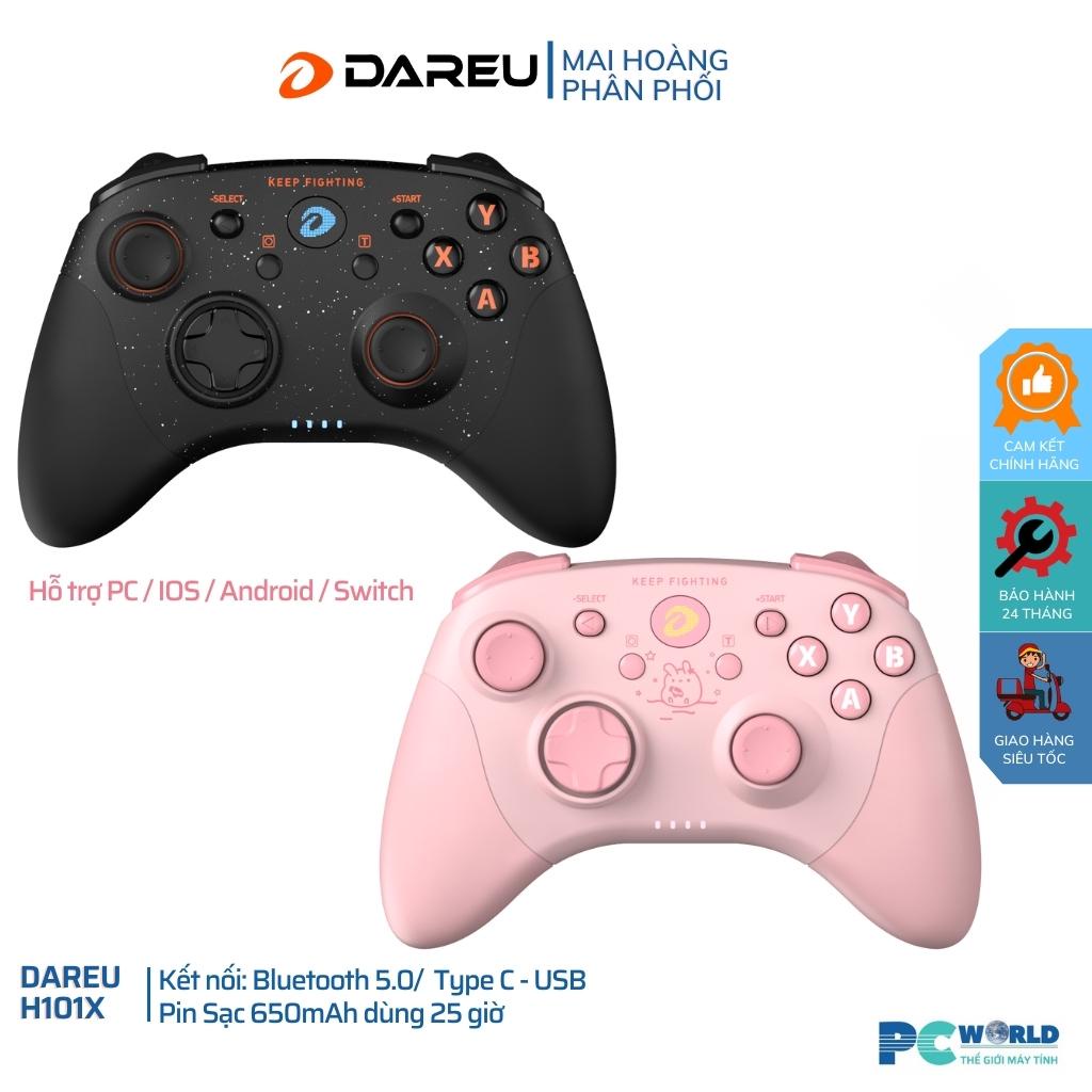 Tay cầm chơi game không dây DAREU H101X (Dual Mode: Type-C, Bluetooth) pin dùng siêu bền
