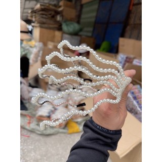 Bờm Tóc Ngọc Trai Đính Đá Phong Cách Tiểu Thư