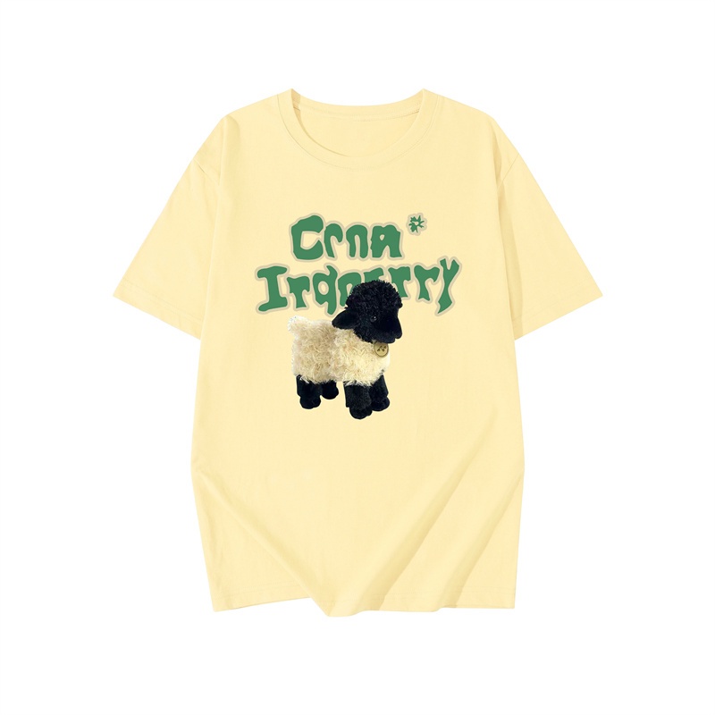 Áo Thun HIIXIIVI Tay Ngắn Cổ Tròn Chất Liệu 100% cotton Thời Trang Mùa Hè Hàn Quốc 2023