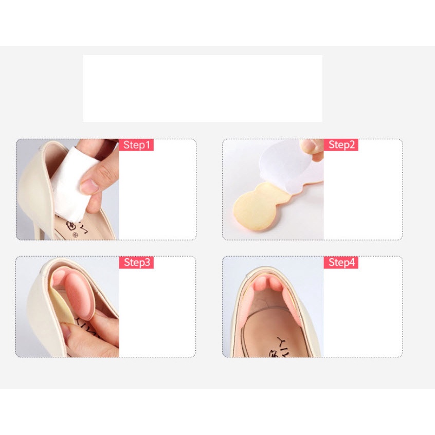 Bộ 2 miếng lót gót giày chống rộng, chống trầy có mặt gai silicon bám chân gót cực êm chân_ Hàng có sẵn