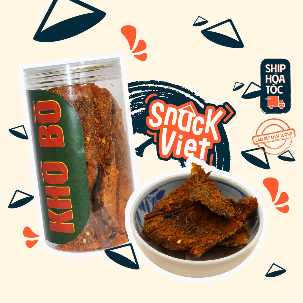 Khô Bò Miếng Snackviet - Hũ 250g đồ ăn vặt Sài Gòn cực ngon, cực rẻ 😱