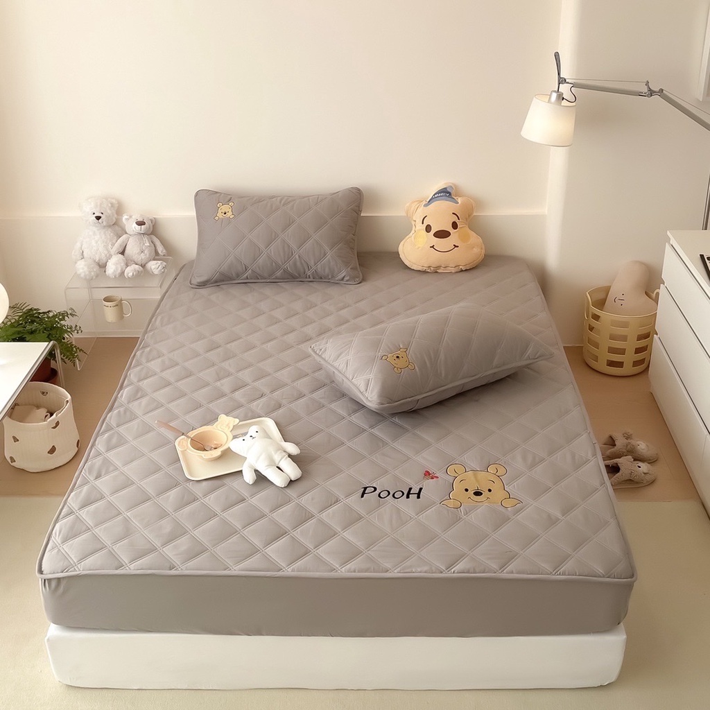 SET 3 MÓN GA TRẦN DISNEY COTTON LỤA THÊU- TOKYO.BEDDING